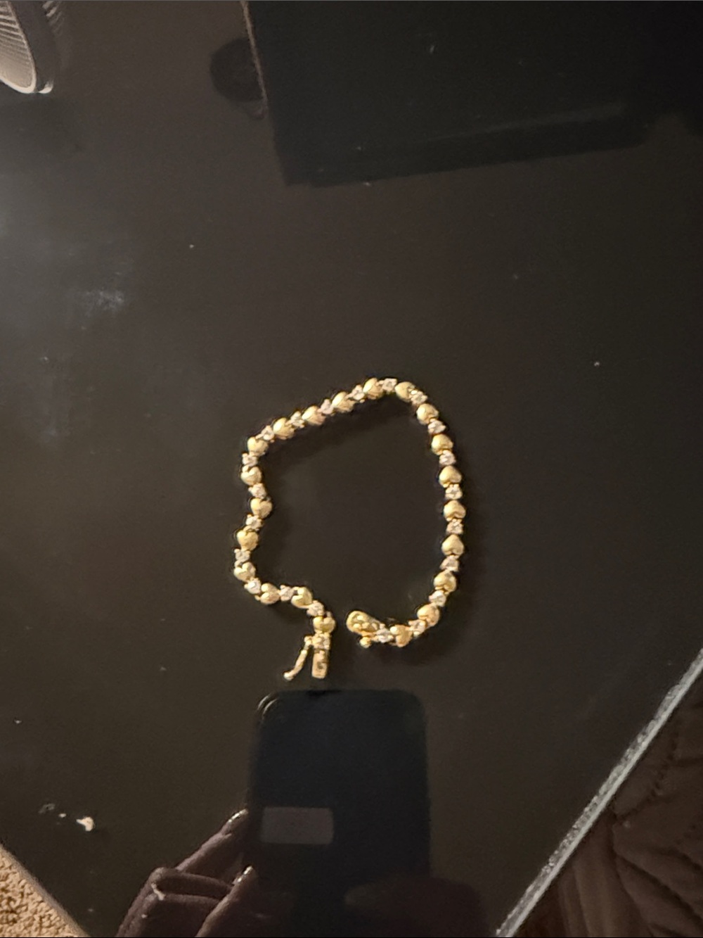 Vintage Gold Beaded Bracelet - Women's Jewelry